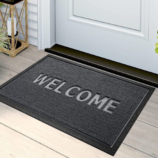 Front Door Mat Indoor and Outdoor Welcome Mat Rubber Backing Entrance Mat Easy Clean Patio Mat Heavy Duty Entryway Doormat for Front Back Doors, Laundry Rooms, Mudrooms 24''x35.4'' Brown