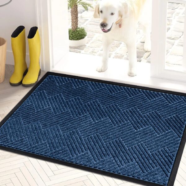 Front Door Mat Indoor and Outdoor Welcome Mat Rubber Backing Entrance Mat Easy Clean Patio Mat Heavy Duty Entryway Doormat for Front Back Doors, Laundry Rooms, Mudrooms 24''x35.4'' Brown