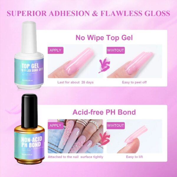 Acrylic Nail Kit Complete Set with Drill - White/Pink/Clear Acrylic Powder and Acrylic Liquid Set with Acrylic Nail Brush, Electric Nail Drill, Acid-Free Primer and Top Coat with Everything