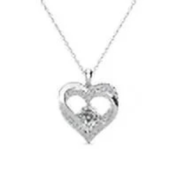 Forever March Birthstone 18k White Gold Plated Women's Necklace, Swarovski Crystals