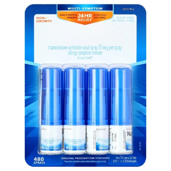 Allergy 24-Hour Non-Drip Nasal Spray (120 sprays, 4 Pack)