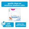 Sensitive+ Newborn & Baby Wipes, 3-In-1 Cleans, Cares, Protects, 99.9% Water, Unscented & Hypoallergenic, 9 Packs (540 Wipes)