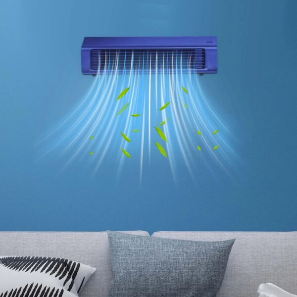 Portable Wall Mounted Airs Conditioners, No Drilling Kitchen Wall Air Conditioner Fan, 2025 New Plug in Air Conditioner, Wall Mounted Fan, for Kitchen, Bedroom, Office (Blue)