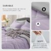 Light Purple Queen Comforter Set - 7 Pieces Reversible Queen Bed in a Bag, Queen Bed Set Light Purple and Grey with Comforters, Sheets, Pillowcases & Shams