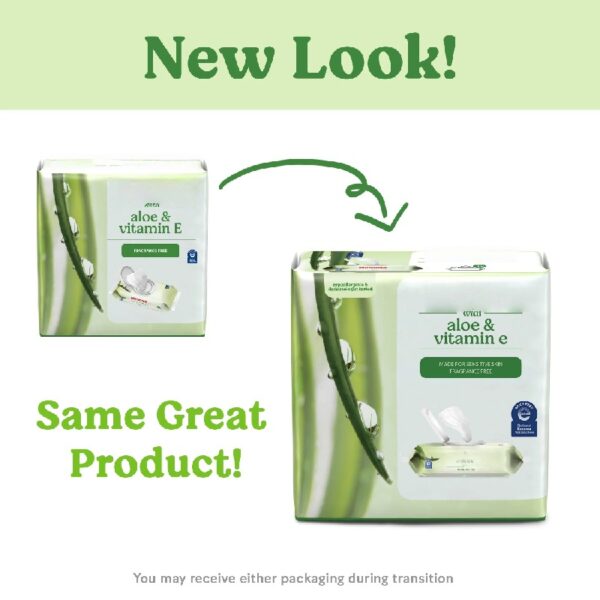 (3 pack) Wipes with Aloe & Vitamin E, Unscented, 3 Flip-Top Packs (168 Total Wipes)
