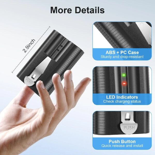 6040mAh Rechargeable Battery and Dual USB Charging Station Compatible with Ring for Video Doorbell Camera 2/3/4, Stick Up Cam and Spotlight Cam
