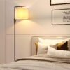 Iron Modern Standing Lamp, Gold Floor Lamp for Living Room, with Rotary Switch, Hanging Shade and 3 Color Temperatures 9W Bulb for Bedroom, Study Room, Office