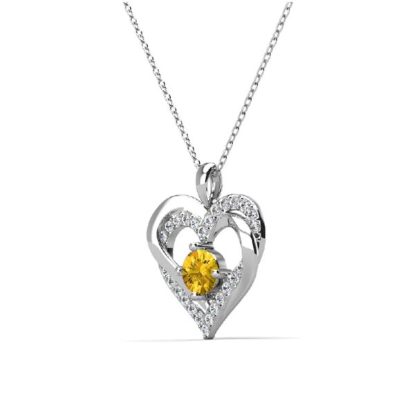Forever March Birthstone 18k White Gold Plated Women's Necklace, Swarovski Crystals