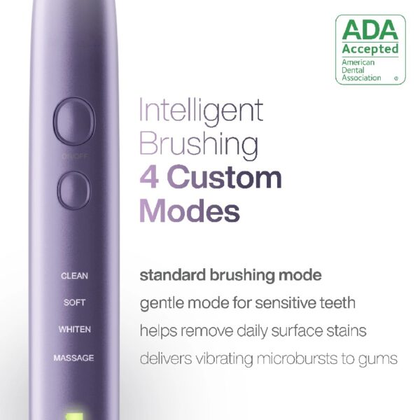 Black Series Electric Toothbrush - Rechargeable, 4 Modes, Travel Case, 8 Brush Heads