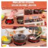 Play Kitchen Set for Kids, 2.1FT Tall Toy Play Kitchen w/ Realistic Lights Sounds Simulation Spray for Toddlers Girls Boys Gift 42Pcs - Small (Orange Red 18x8.6x24.8in)