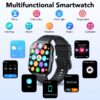 Smart Watch Fits for Android and iPhone 1.96'' Smartwatch for Men Women 110+ Sports Modes Fitness Tracker with Answer Make Calls/Message Reminder, IP68 Waterproof for Gift (Black)
