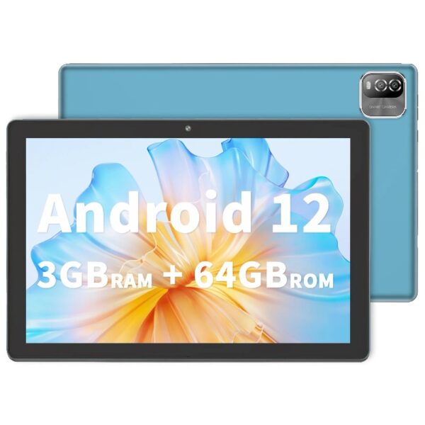 Android 14 Tablet 10.1 inch with Case, 3GB, 64GB, IPS Touch Screen, Quad-Core,1280x800 | Wi-Fi6 | 6000mAh | Google Certified(White)