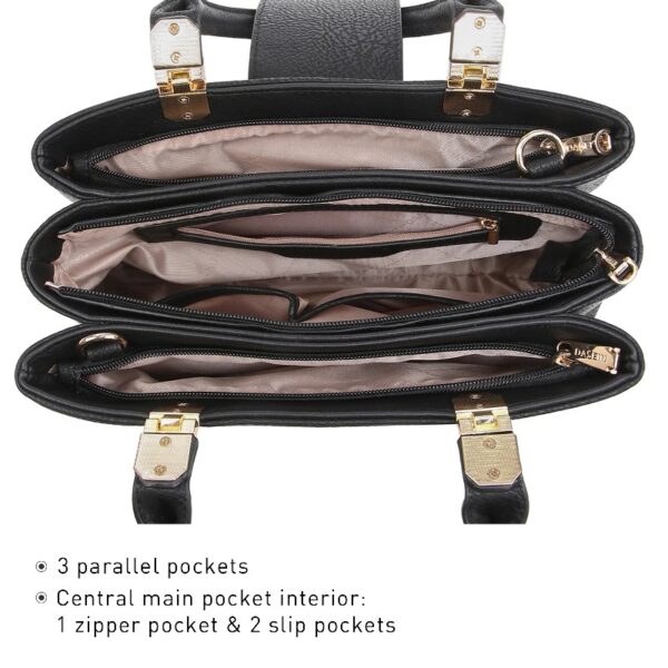 Women Satchel Handbags Top Handle Purse Medium Tote Bag Vegan Leather Shoulder Bag