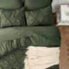 Dorm Bedding Twin Comforter Set - 5 Pieces Pintuck Bed in A Bag with Comforters, Sheets, Pillowcases & Shams