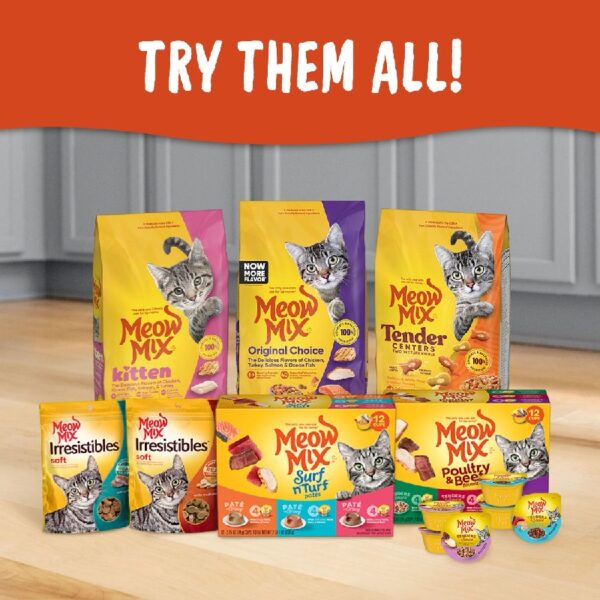 Meow Mix Tender Centers Salmon & White Meat Chicken Flavors, Dry Cat Food, 14.2 lb. Bag
