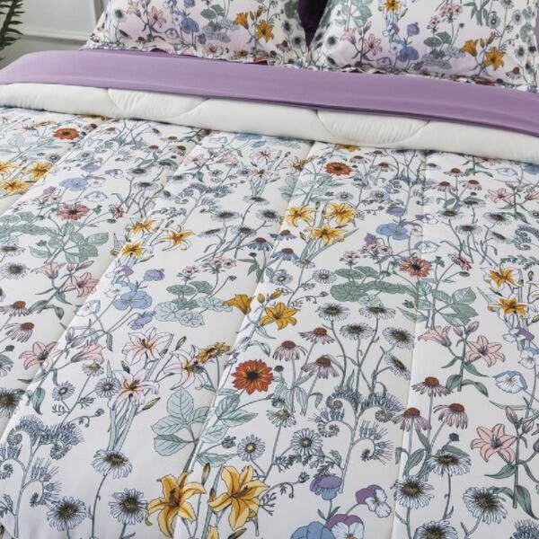 7 Piece Reversible Bed in a Bag Comforter Set with Sheets, Black, Queen