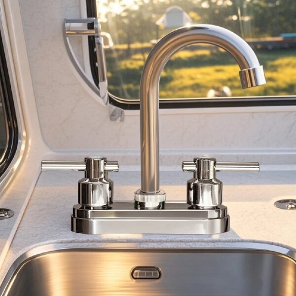 Bathroom Faucet 4inch 2 Handles Centerset Suit for 2 or 3 Mounting Holes, Lavatory Hot and Cold Mixer Tap, Mattle Black