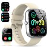 Smart Watch Fits for Android and iPhone, IP68 Waterproof Smartwatch for Women Men 100+ Sports Modes 1.91-inch Fitness Tracker, Smart Watch with Bluetooth Call(Answer/Make Calls), for Gift Black