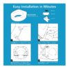 Raised Toilet Seat with Quick Lock, Adds 4 in Height, White, 300 lb Limit