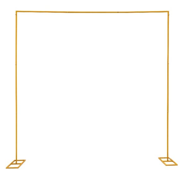 YIYIBYUS 9.8FT x 9.8FT Wedding Backdrop Stand,Square Metal Balloon Arch Stand,Gold Adjustable Backdrop Stand Pipe Kit for Birthday Party Event
