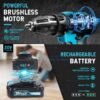 21V Cordless Drill Set, Electric Power Drill 34Pcs with 3/8 Inch Keyless Chuck, 25+3 Clutch Compact Driver Drill with Work Light, Max torque 45Nm, 2-Variable Speed & Battery and Fast Charger