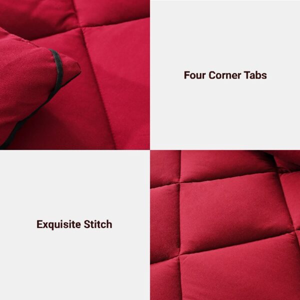3 Pieces Bed in a Bag Comforter Set Duvet Insert,Reversible,Red/Black,Full Size Comforter Set-200GSM