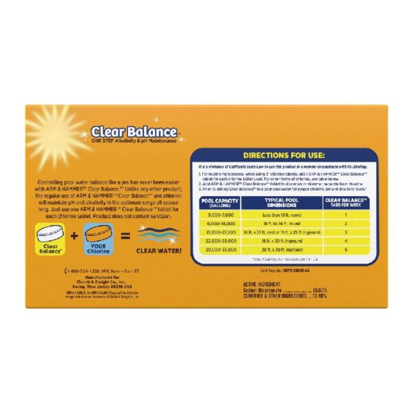 Clear Balance Swimming Pool Alkalinity  pH Maintenance Tablets, White, 1 Pack, 24 Count