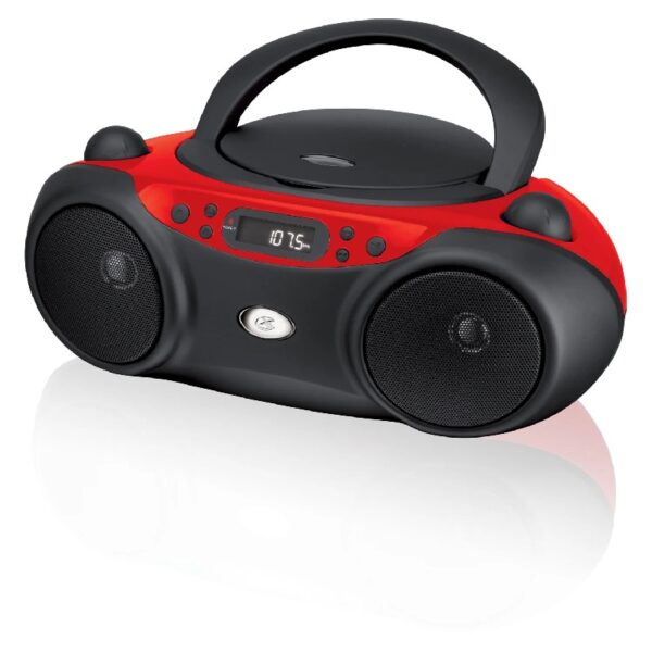 GPX CD Boombox, AM/FM, LED Display, BC232R, Red