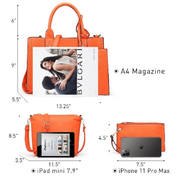 83c36aa4e6b749efb613b32d01785948 Women's 3Pcs Purse Handbag Shoulder Bag Tote Satchel Hobo Bag Briefcase Work Bag for Ladies