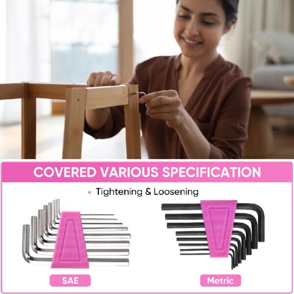 Pink Tool Set for Women, 166pcs Home Tool Kit with 12