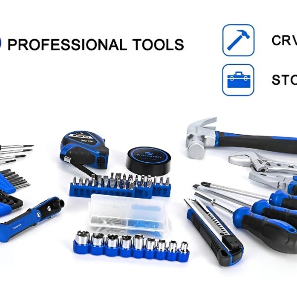 120-Piece Home Repair Tool Set, General Household Hand Tool Kit with Tool Box Storage Case for Apartment, Garage, Dorm and Office