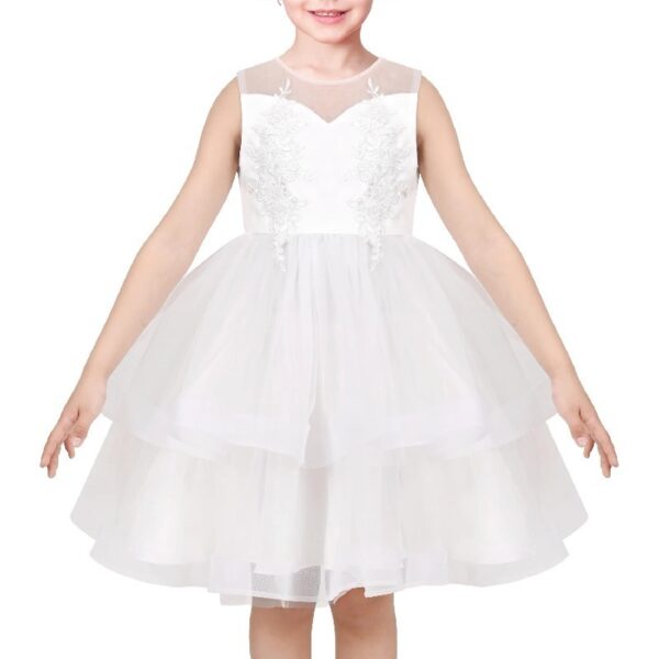 Flower Girls Dress Blue Belted Wedding Party Bridesmaid 12
