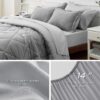 Light Purple Queen Comforter Set - 7 Pieces Reversible Queen Bed in a Bag, Queen Bed Set Light Purple and Grey with Comforters, Sheets, Pillowcases & Shams