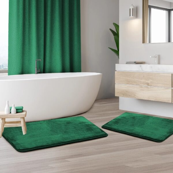 Nestl Set of 3 Absorbent Memory Foam Bath Mat Bathroom Rugs, Gray, Large 20