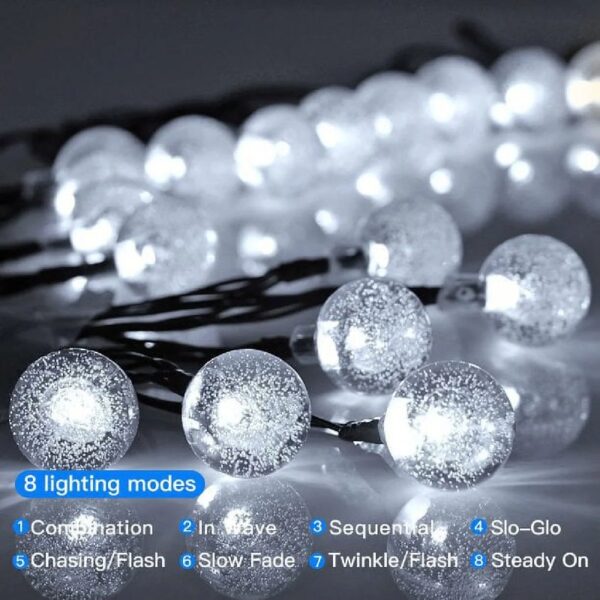 GooingTop 2Pack Outdoor String Lights, Each 37.5Ft 100LED Hanging Patio Lights with 8 Lighting Modes, Auto On/Off for Garden Patio Yard Decor, Warm White