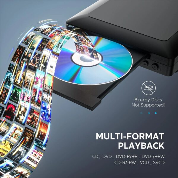 Mini HDMI DVD Player for TV, CD Player for Home with USB Input and AV Coaxial Output, Include Remote Control