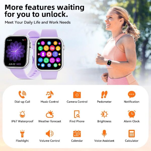 2025 New 1.85-inch Women's Smartwatch with Answer/Make Calls/120+Sports Modes/Two watch straps, IP68 Waterproof Fitness Tracker Fits for Android Iphone Devices（Gold Milan Steel Belt）