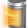 Space Heaters for Inside, Portable Electric Heater for Home with Thermostat, 1-12H Timer, Eco Mode and Fan Mode, 1500W PTC Ceramic Fast Safety Energy Efficient Heater for Office Bedroom, Silver