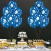 PMU Graduation Balloons 11 Inch PartyTex Premium Emerald Green with All-Over Print White Grad Caps-Confetti and Streamers Pkg/100