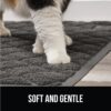 GRIP Cat Litter Box Mat, 35x23, Water Resistant Kitty Litter Trapping Mat, Textured Backing, Easy to Clean, Less Waste and Clean Floors, Kitten Supplies for Indoor Cats, Soft on Paws, Gray