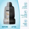 PolyPro Car Seat Covers Full Set in Charcoal on Black – Front and Rear Split Bench for Cars, Easy to Install Cover Set, Accessories Auto Trucks Van SUV
