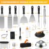 29pcs Griddle Accessories Kit,Flat Top Grill Tools Gifts for Camp Chef,Hibachi Enlarged Spatula Set with Basting Cover,Burger Press Patty Maker for Outdoor Teppanyaki BBQ