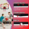2-in-1 Kid Basketball Hoop with LED Lights & Scoreboard & 3 Balls, Toddler Basketball Hoop Adjustable Height 5.1ft-6.2ft, Basketball Toy Gifts for Boys & Girls