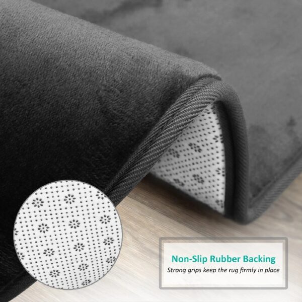 Nestl Set of 3 Absorbent Memory Foam Bath Mat Bathroom Rugs, Gray, Large 20
