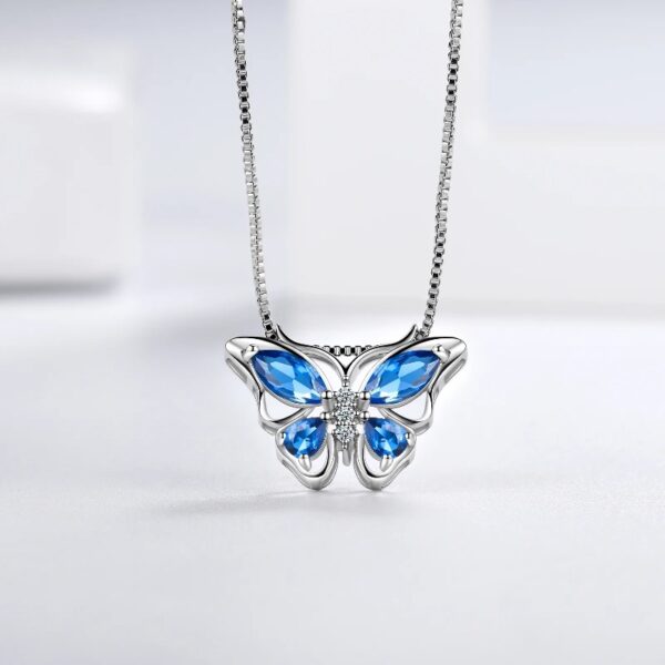 Purple Butterfly Jewelry Amethyst February Birthstone Jewelry Set Fine Necklace/Earrings 925 Sterling Silver Women Birthday Mother's Day Gifts