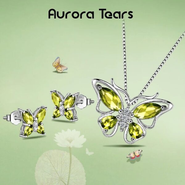 Purple Butterfly Jewelry Amethyst February Birthstone Jewelry Set Fine Necklace/Earrings 925 Sterling Silver Women Birthday Mother's Day Gifts