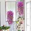 4PCS Artificial Flowers outdoor Spring Summer Decor Fake Hanging Plants UV Resistant Faux Plastic Greenery Hanging Flowers for Outside Gardens Porch Wall Home Indoor,ORANGE&YELLOW