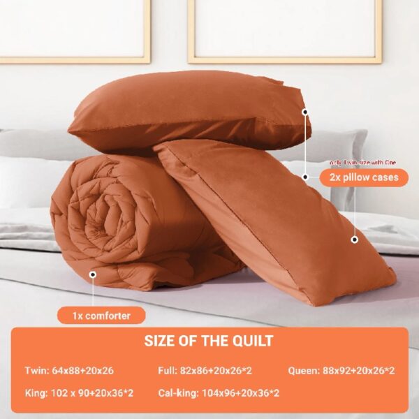 3 Pieces Bed in a Bag Comforter Set Duvet Insert,Reversible,Red/Black,Full Size Comforter Set-200GSM