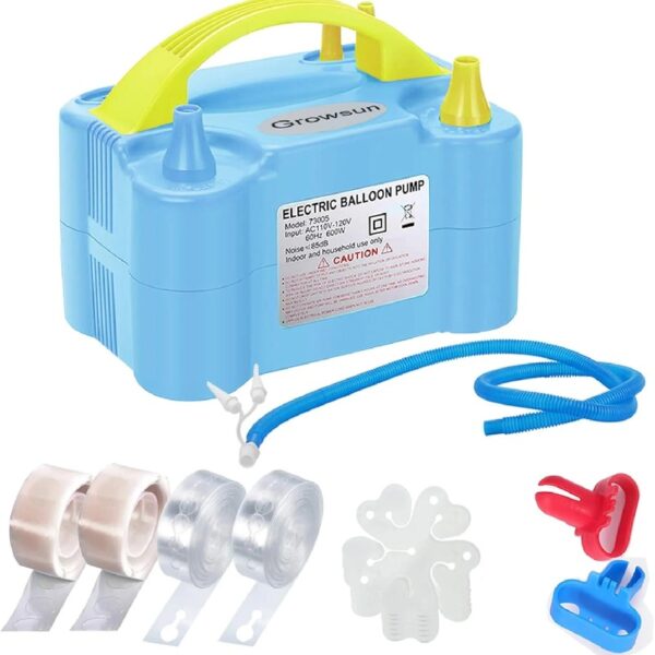 Growsun Balloon Pump Electric 110V 600W Balloon Garland Arch Kit Air Blower Inflator for Party Balloons Decoration Baby Shower Tape Strip Include