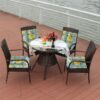 Outdoor Patio Cushion, Rocking Chair Cushion Set, Tufted Pads, Set of Upper and Lower with Ties Pack of 2 (2 Sets) - Back 21